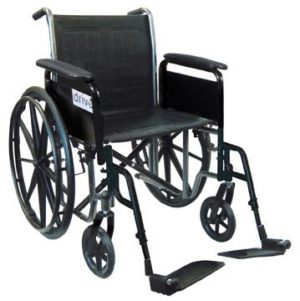 SILVERSPORT WHEELCHAIR,18",FIXED ARM,SWING-AWAY FOOT REST
