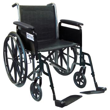 SILVERSPORT WHEELCHAIR,18",FIXED ARM,SWING-AWAY FOOT REST