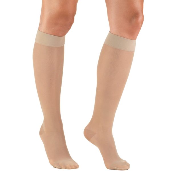 Knee High Closed Toe Stockings - Nude