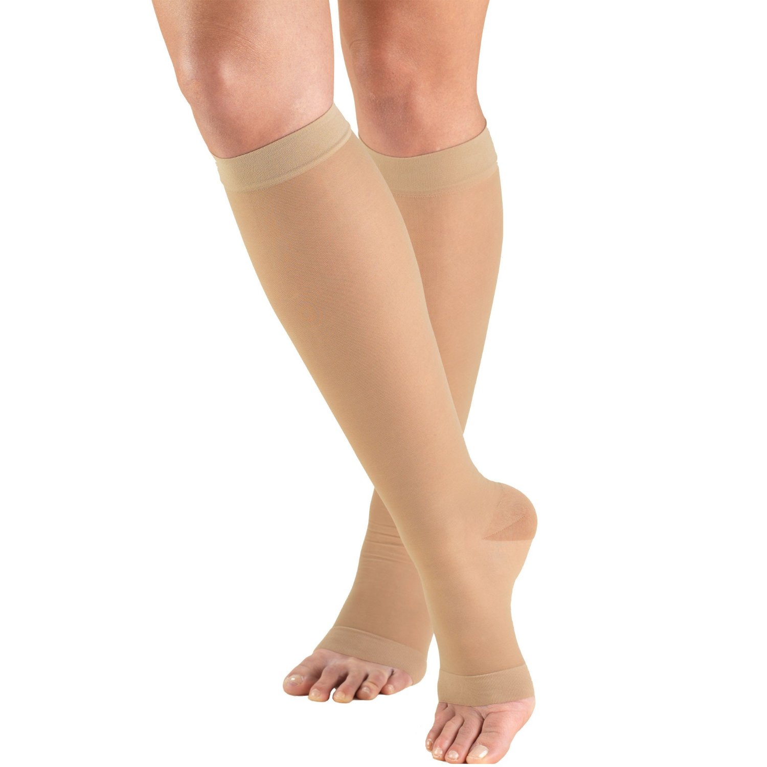 Knee High Open Toe Stockings / Ladies' Sheer
