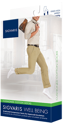 Sigvaris Men's Cushioned Cotton Knee High Socks 15-20mmHg