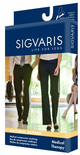 Sigvaris Natural Rubber Thigh High W/ Waist Attachment 30-40mmHg Open Toe