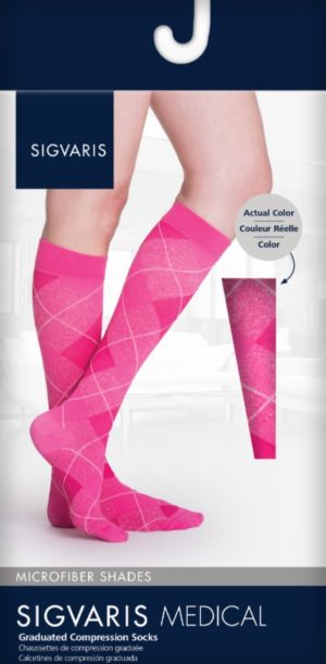 Sigvaris Women's Style Microfiber Patterns Knee High 20-30mmHg